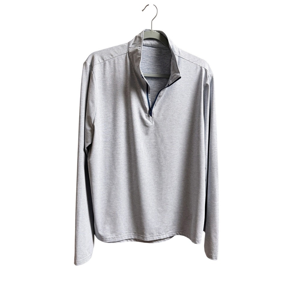 Holderness & Bourne The Bell Pullover Quarter Zip Heathered Andover Blue Large